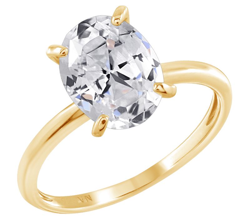 Diamonique 3.00 cttw Choice of Cut Solitaire Ring, 14K Gold — View 11
