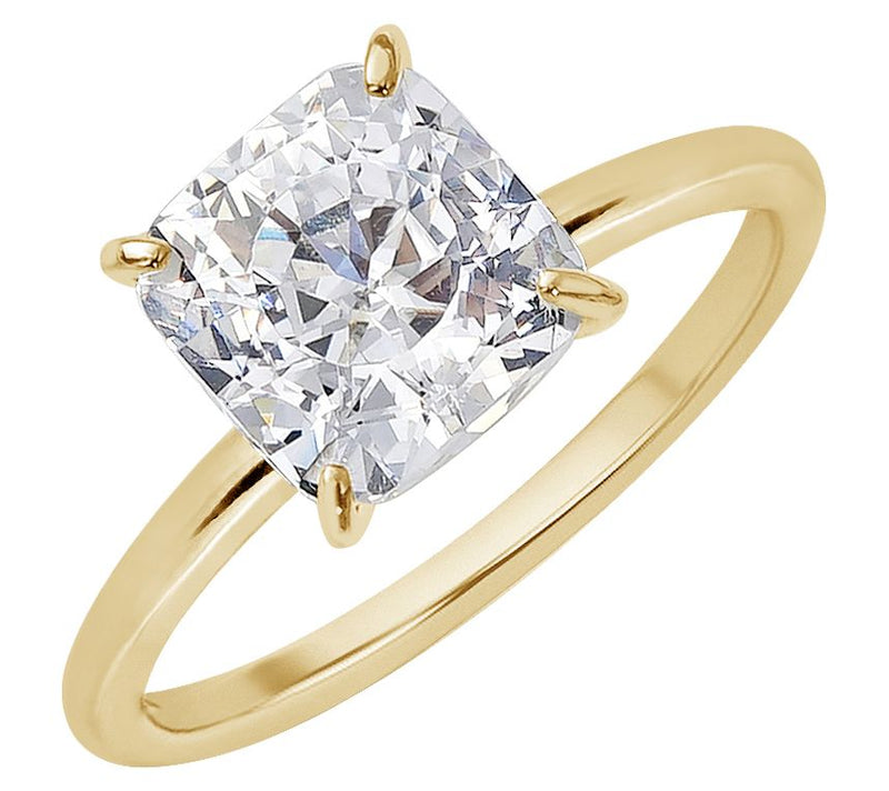 Diamonique 3.00 cttw Choice of Cut Solitaire Ring, 14K Gold — View 7