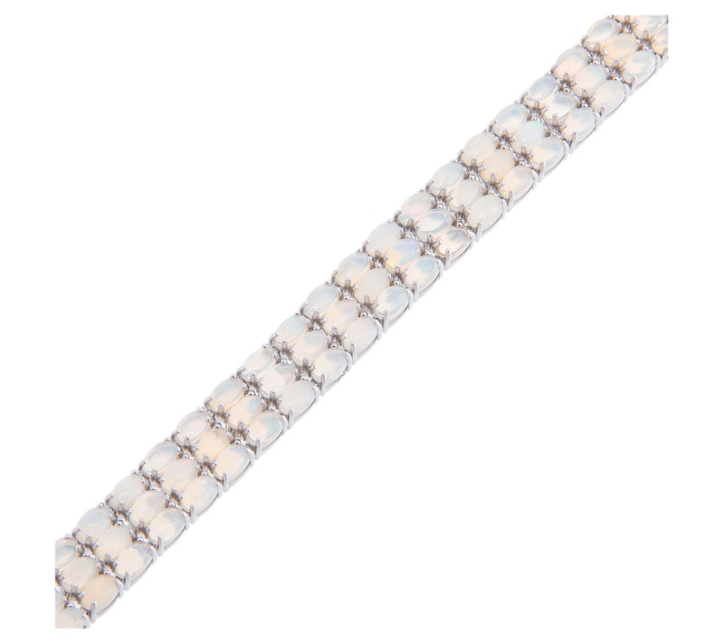 Affinity Gems 3-Row Opal Line Bracelet, SterlinSilver — View 2