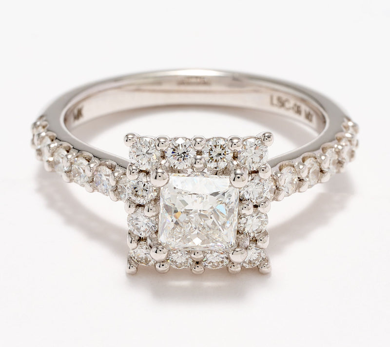 Affinity Diamonds 14K Princess 1.84cttw Halo Engagement Ring — Main view