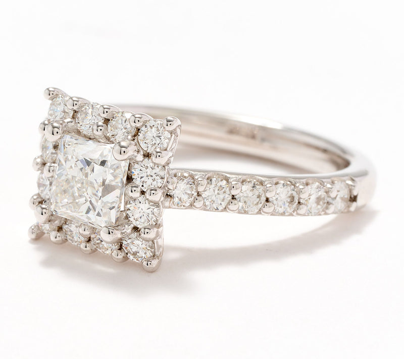 Affinity Diamonds 14K Princess 1.84cttw Halo Engagement Ring — View 2