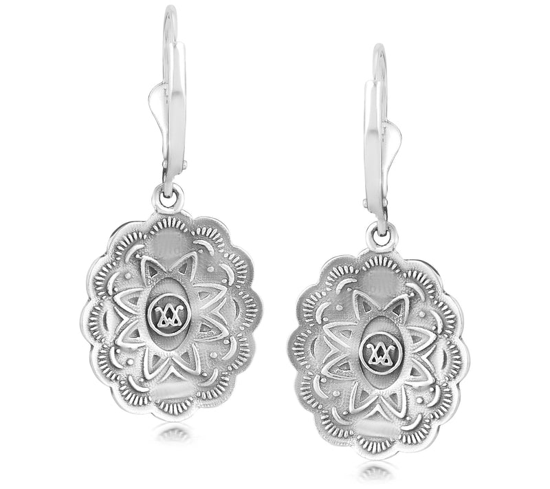 American West Sterling Silver Gemstone Concha Earrings — View 9
