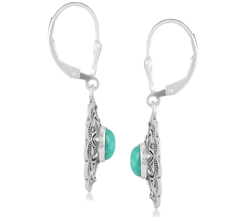 American West Sterling Silver Gemstone Concha Earrings — View 10
