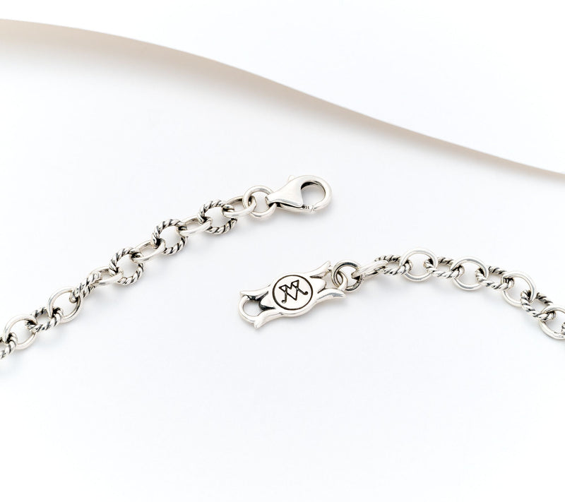 American West Sterling Silver Oval Bead & Chain 24" Necklace — View 2