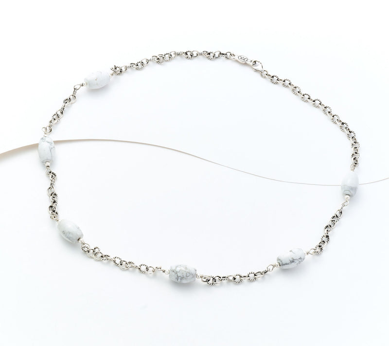 American West Sterling Silver Oval Bead & Chain 24" Necklace — View 8