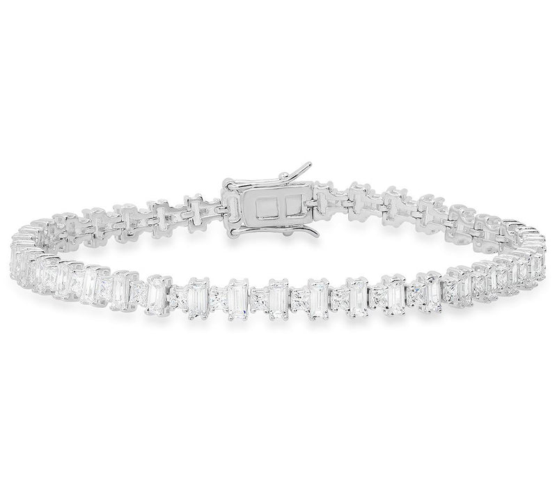 Sterling Silver 7.75 cttw Simulated Diamond Tennis Bracelet — Main view