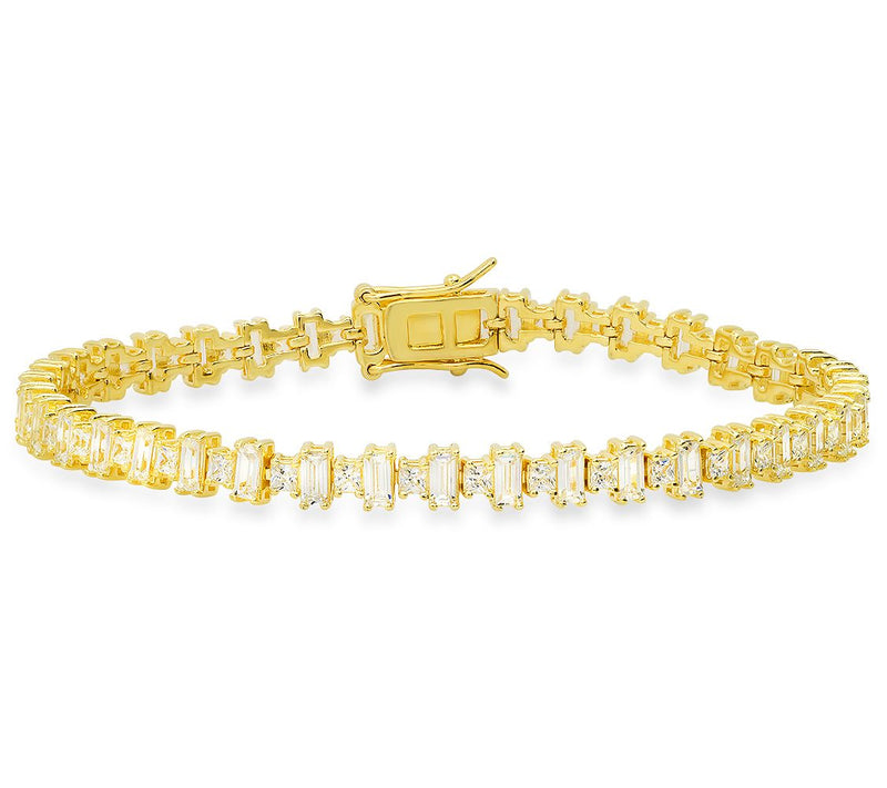 Sterling Silver 7.75 cttw Simulated Diamond Tennis Bracelet — View 5