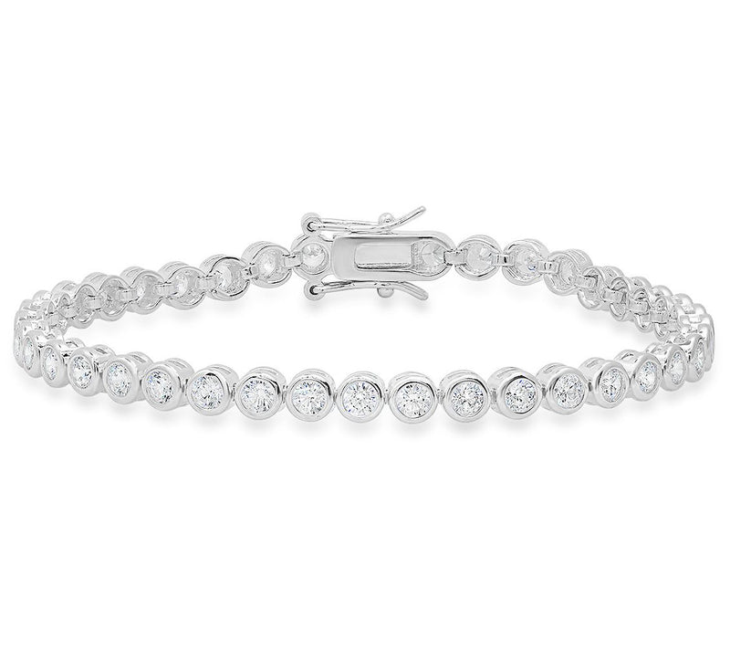 Sterling Silver 4.40 cttw Simulated Diamond Tennis Bracelet — Main view