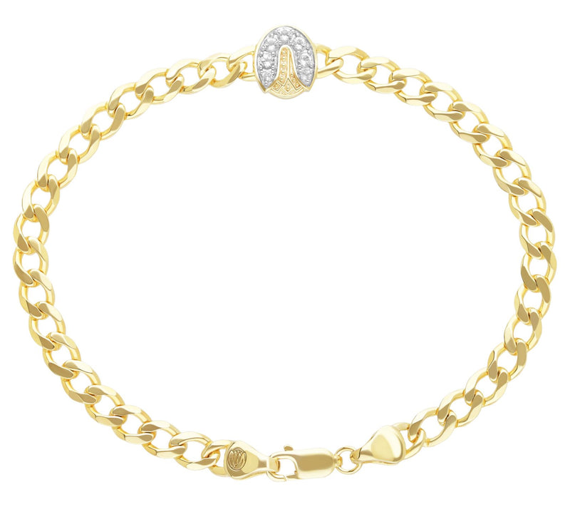 Goddaughters 14K Gold Clad White Topaz Tulip Bracelet — View 2