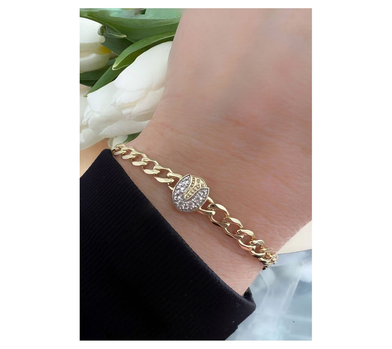 Goddaughters 14K Gold Clad White Topaz Tulip Bracelet — View 5