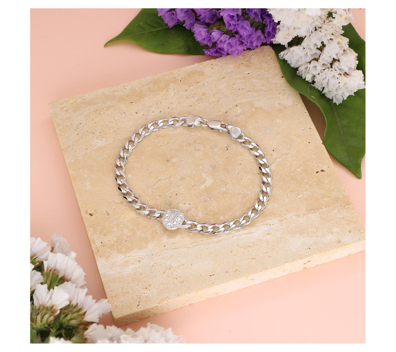 Goddaughters Sterling Silver White Topaz Tulip Bracelet — View 4