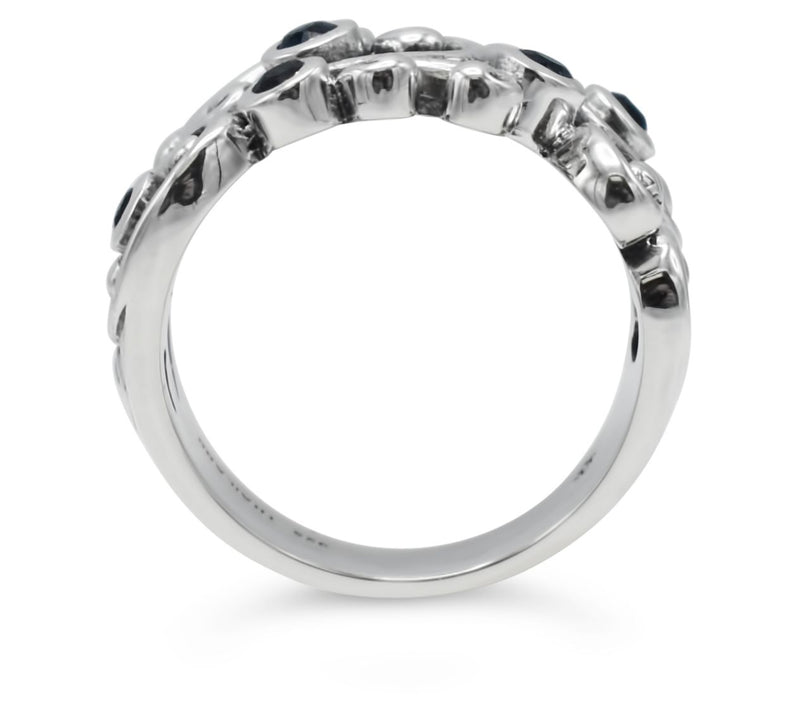 Elyse Ryan Ster ling  Silver Sa pphire Open Scr oll Band Ring — View 4