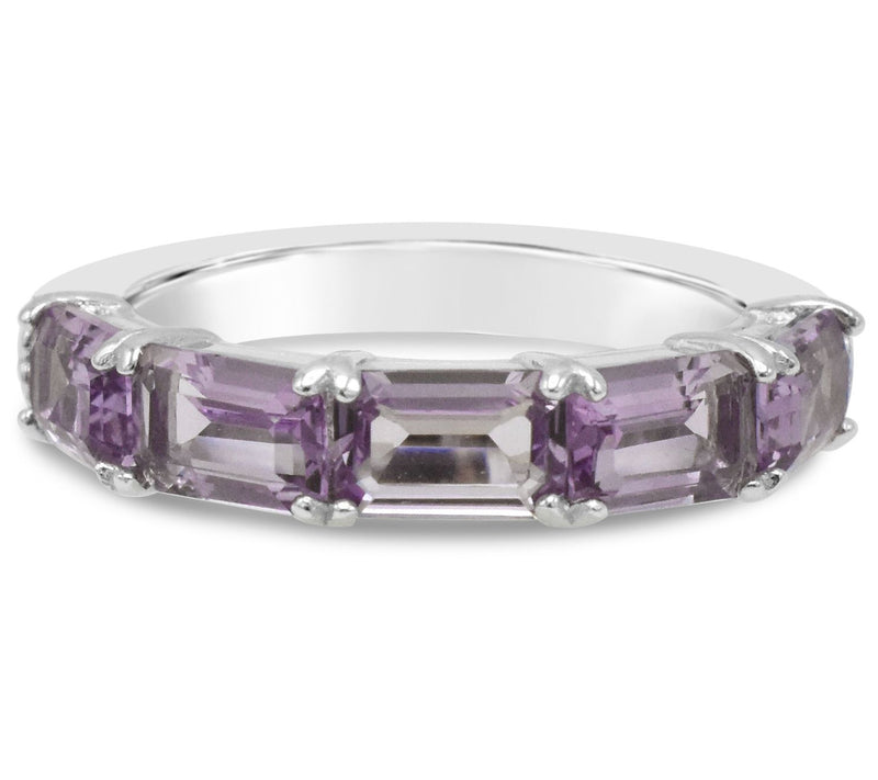 Elyse Ryan Ster ling Silver Pin k Amethyst Band Ring — Main view