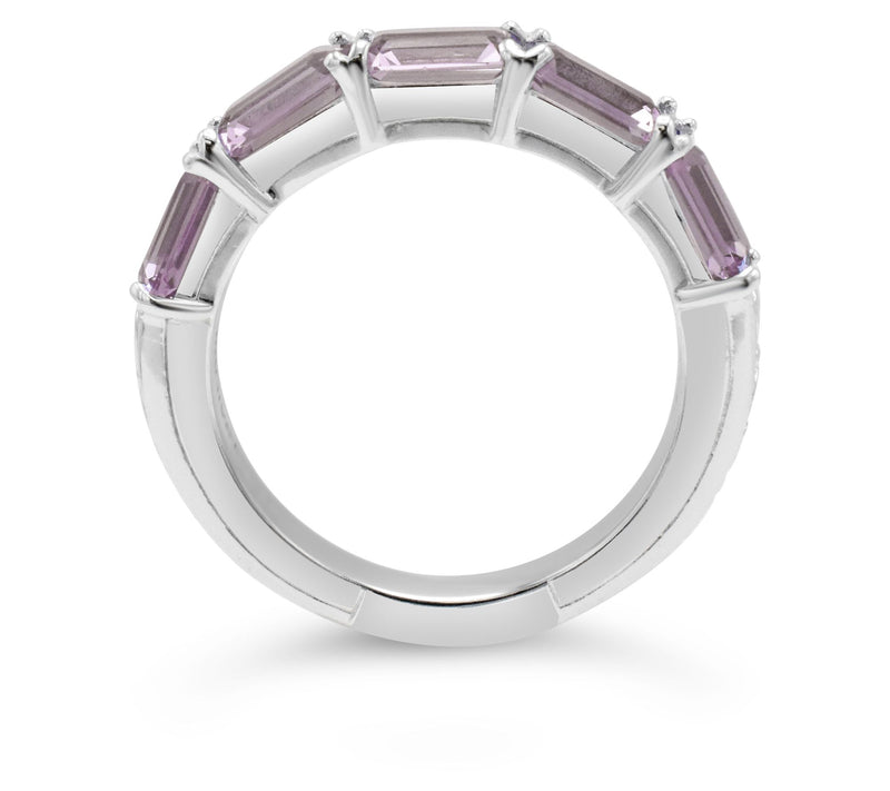 Elyse Ryan Ster ling Silver Pin k Amethyst Band Ring — View 4