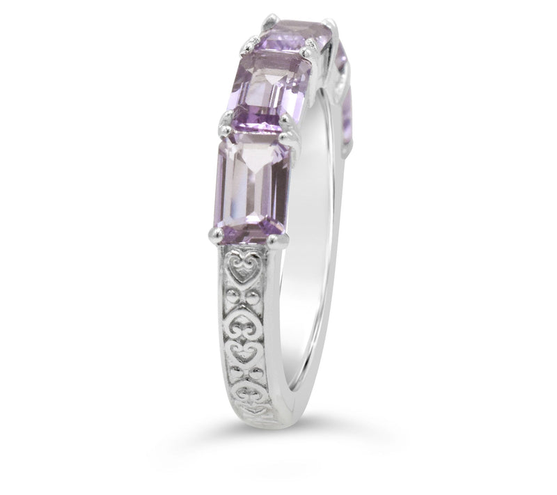 Elyse Ryan Ster ling Silver Pin k Amethyst Band Ring — View 5
