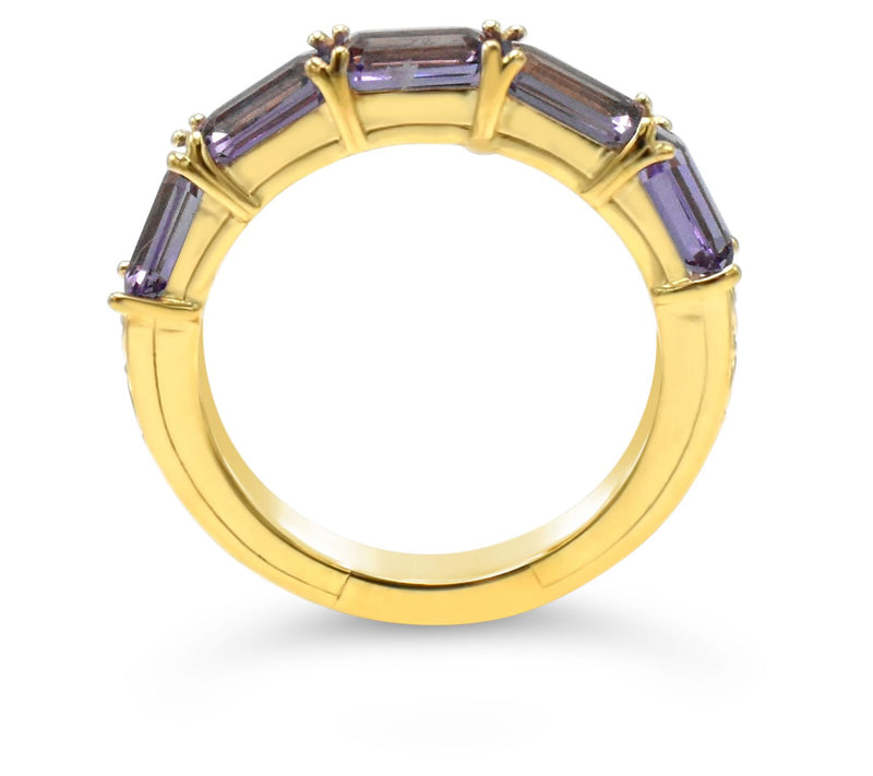 Elyse Ryan 14K Gold Clad Pink Amethyst Band R ing — View 5