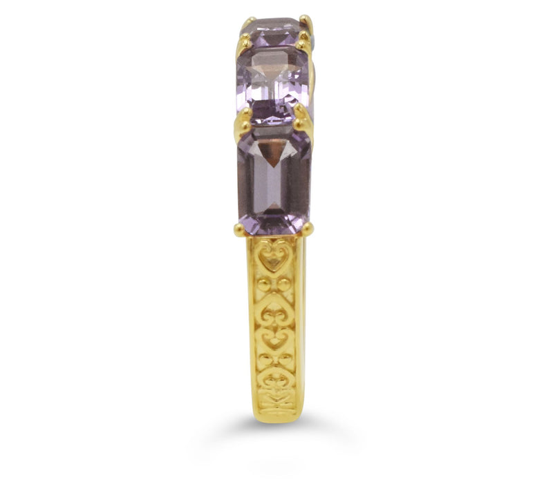 Elyse Ryan 14K Gold Clad Pink Amethyst Band R ing — View 4