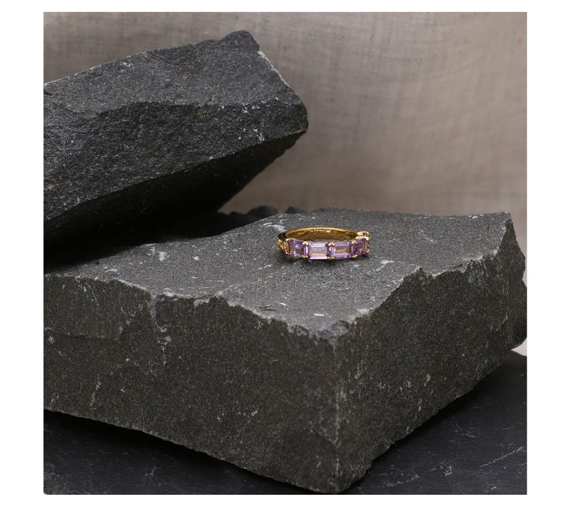 Elyse Ryan 14K Gold Clad Pink Amethyst Band R ing — View 2