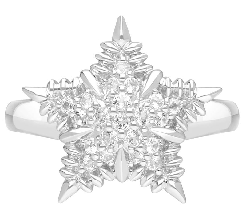 Margo Manhattan Sterling Silve r White Topaz S ophia Star Ring — Main view