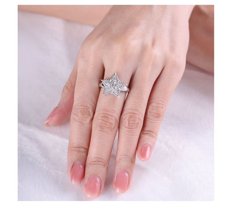 Margo Manhattan Sterling Silve r White Topaz S ophia Star Ring — View 5