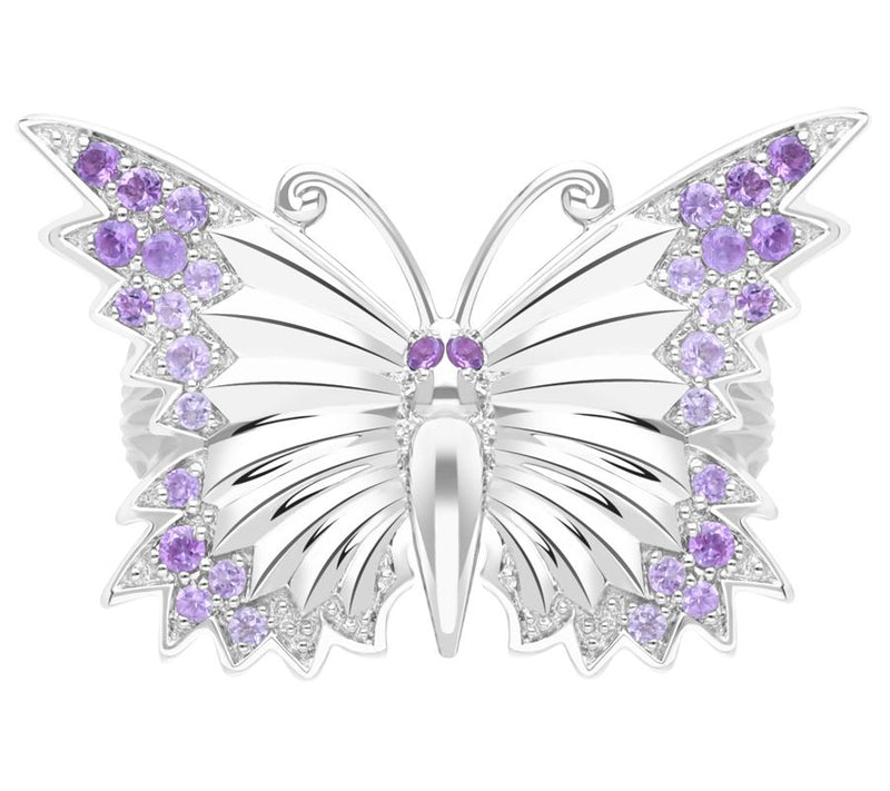 Margo Manhattan Sterling Amethyst Tanya Butterfly Ring — Main view