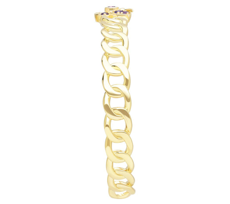 Goddaughters 14K Gold Clad Amethyst Butterfly Cuff — View 6