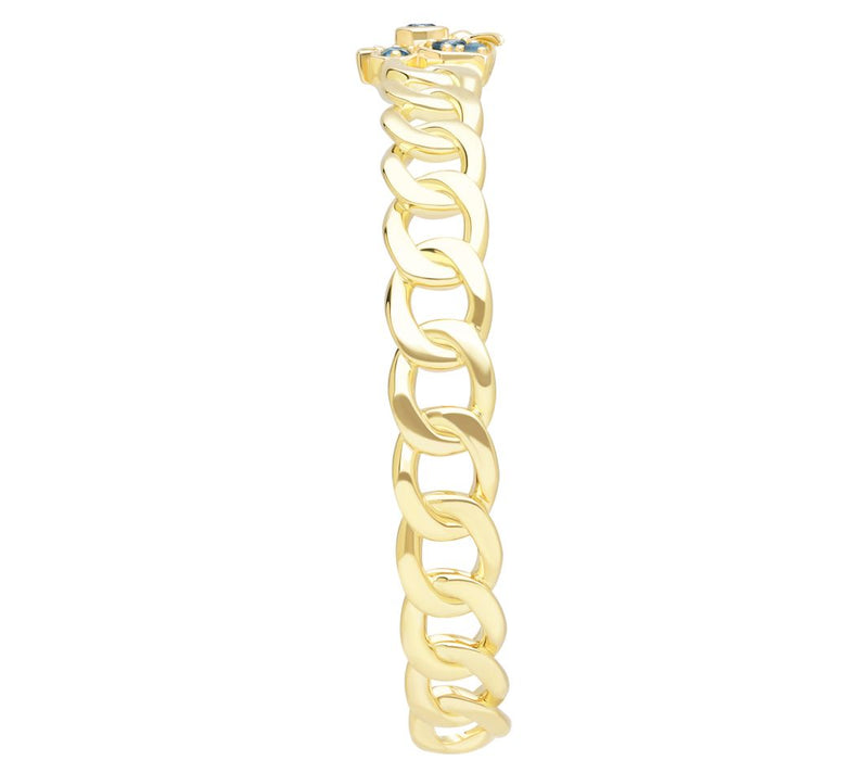 Goddaughters 14K Gold Clad Blue Topaz ButterflyCuff — View 3