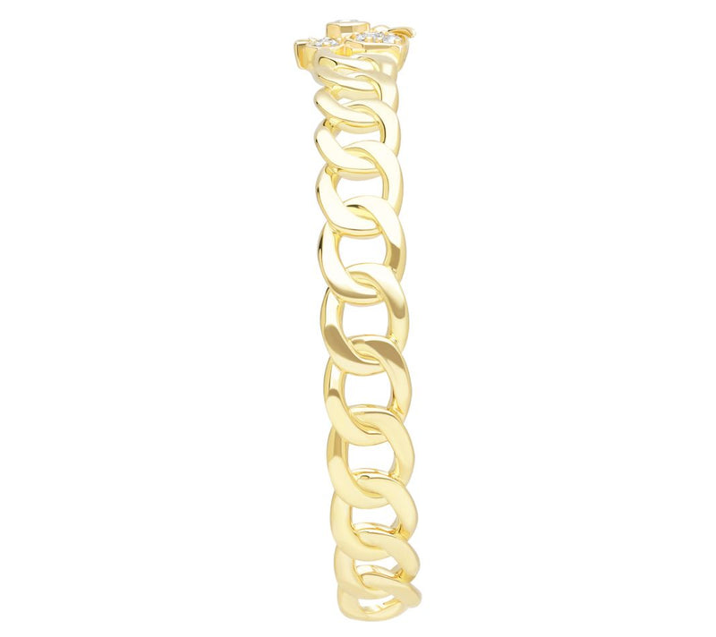 Goddaughters 14K Gold Clad White Topaz Butterfly Cuff — View 3