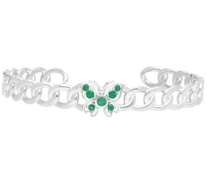 Goddaughters Sterling Silver Emerald Butterflyuff — View 3