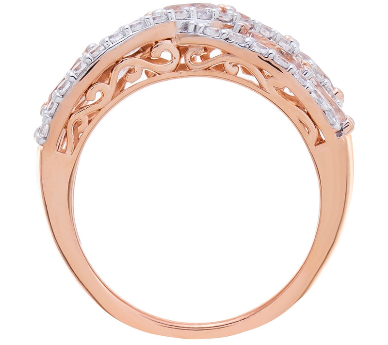Affinity Gems Criss-Cross Gemstone Band Ring, 14K Gold Plated — View 3