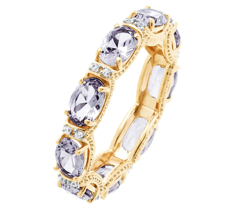 Affinity Gems Gray Spinel Eternity Band, 14K Go ld Plated — Main view