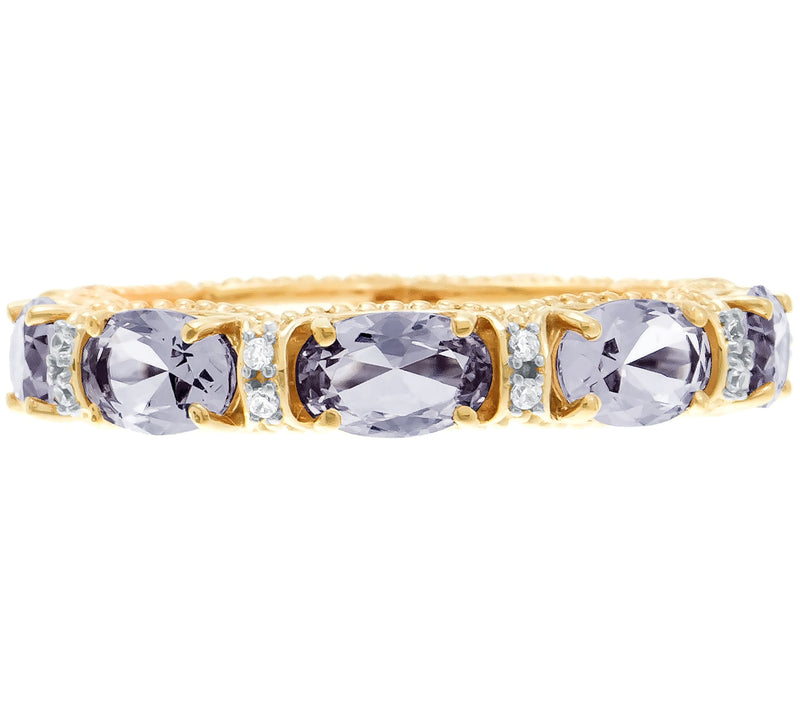 Affinity Gems Gray Spinel Eternity Band, 14K Go ld Plated — View 2