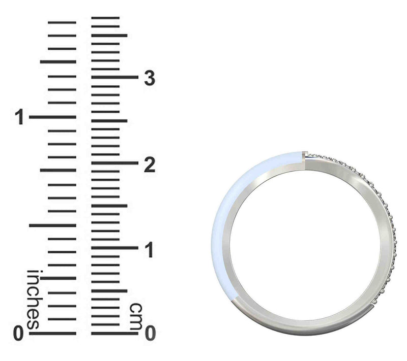 Vida Lab Diamonds Ceramic Chic V Band Ring, Sterling Silver — View 10