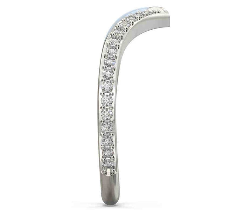 Vida Lab Diamonds Ceramic Chic V Band Ring, Sterling Silver — View 9