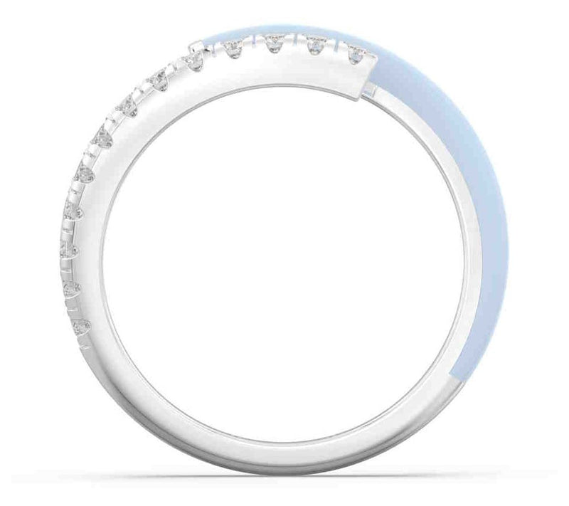 Vida Lab Diamonds Ceramic Chic Bypass Wrap Ring, Sterling — View 8