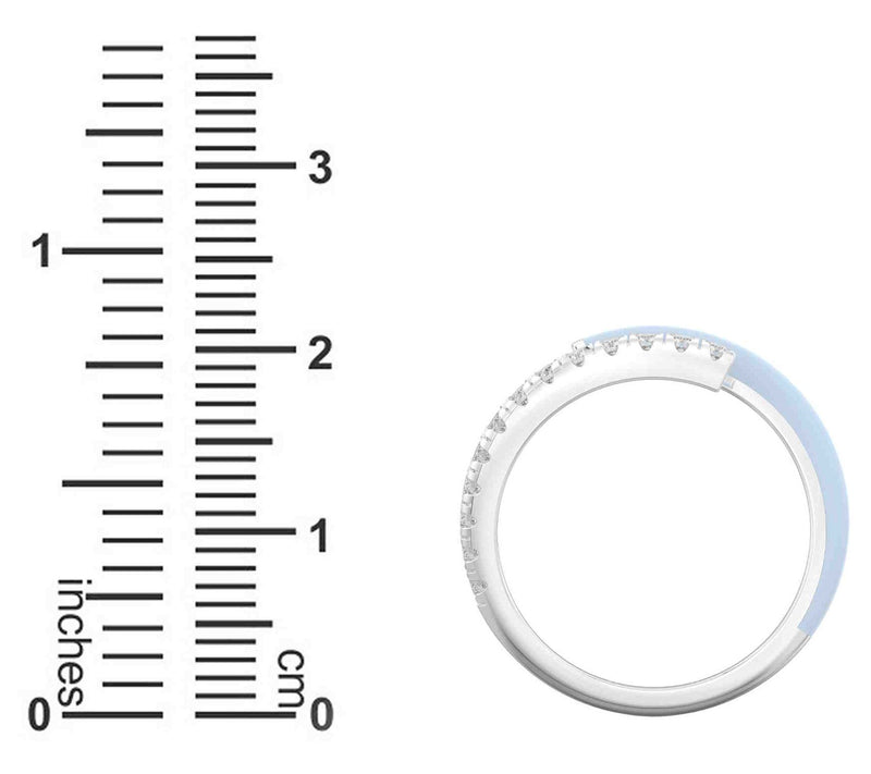 Vida Lab Diamonds Ceramic Chic Bypass Wrap Ring, Sterling — View 10