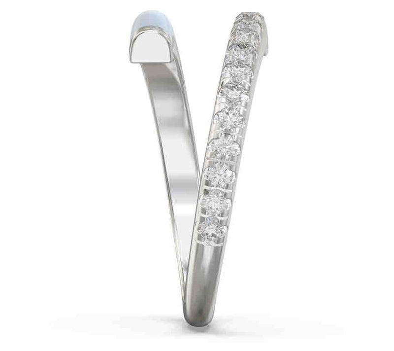 Vida Lab Diamonds Ceramic Chic Bypass Wrap Ring, Sterling — View 9