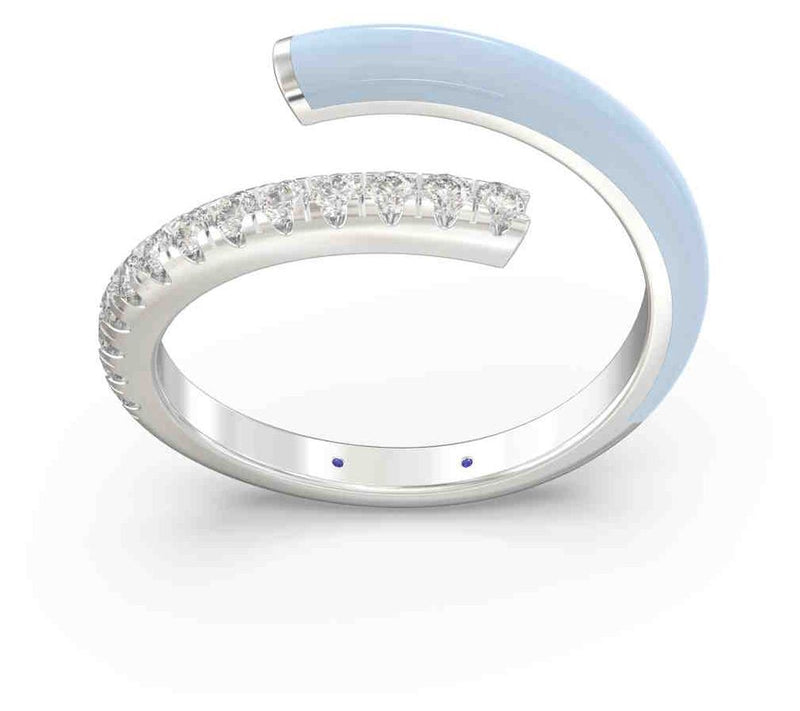 Vida Lab Diamonds Ceramic Chic Bypass Wrap Ring, Sterling — View 6