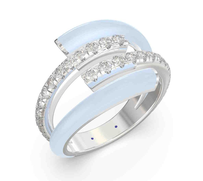 Vida Lab Diamon ds Lab Grown Double Wrap Ri ng, Sterling — Main view