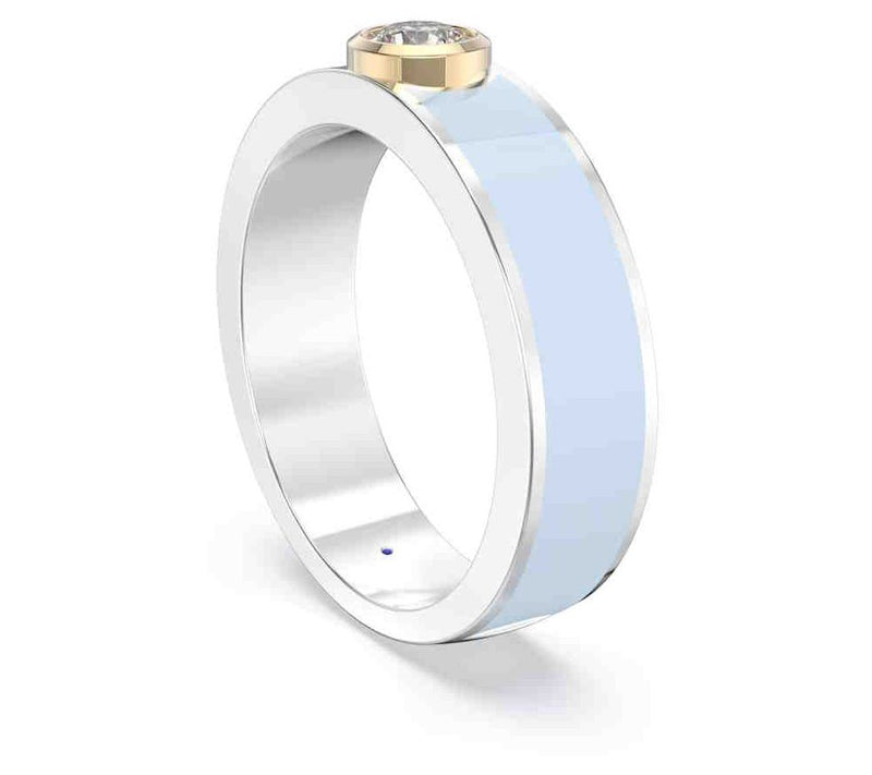 Vida Lab Diamonds Ceramic Chic Band Ring, Sterling Silver — View 7
