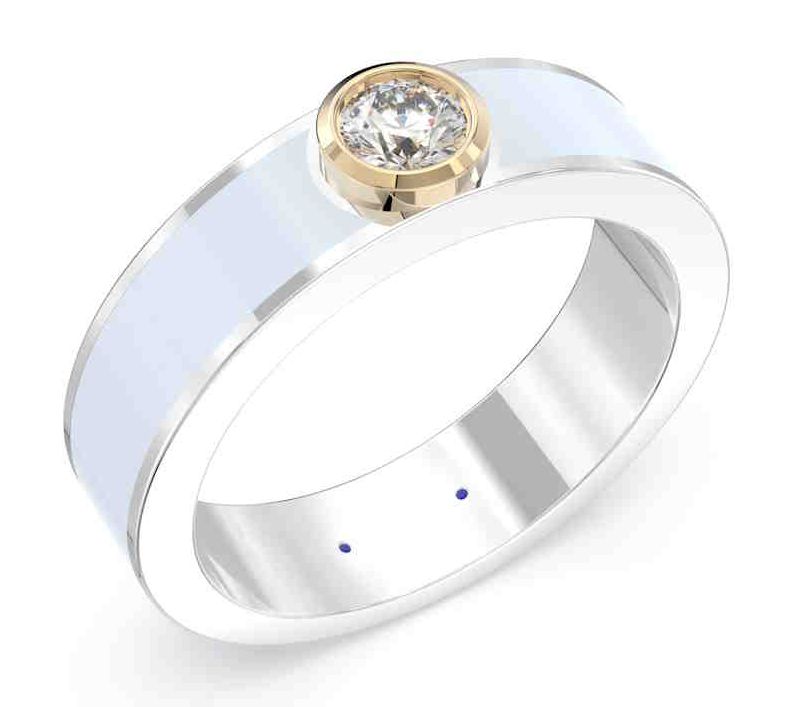 Vida Lab Diamonds Ceramic Chic Band Ring, Sterling Silver — Main view