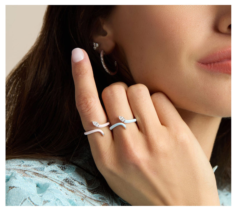 Vida Lab Diamonds Ceramic Chic Serpentine Wraping, Sterling — View 11