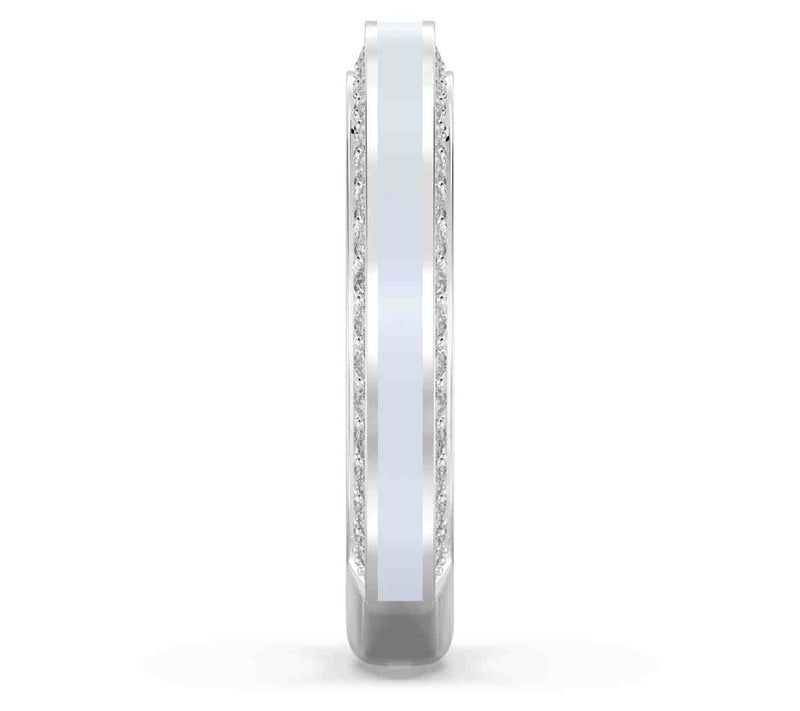 Vida Lab Diamonds Pave Ceramic Chic Band Ring,terling — View 9