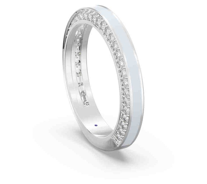 Vida Lab Diamonds Pave Ceramic Chic Band Ring,terling — View 7