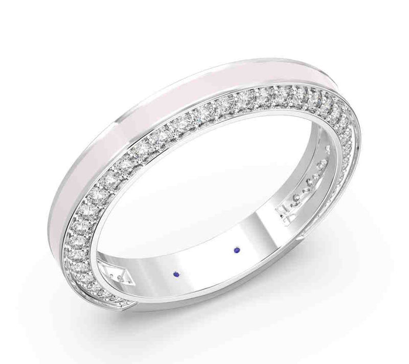 Vida Lab Diamonds Pave Ceramic Chic Band Ring,terling — View 5
