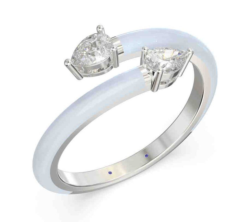Vida Lab Diamonds Lab Grown Snake Wrap Ring,Sterling — View 3