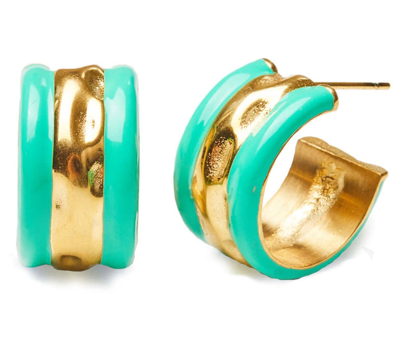 Violet & Brooks Millie Stripe Enamel Hoop Earri ngs — View 5