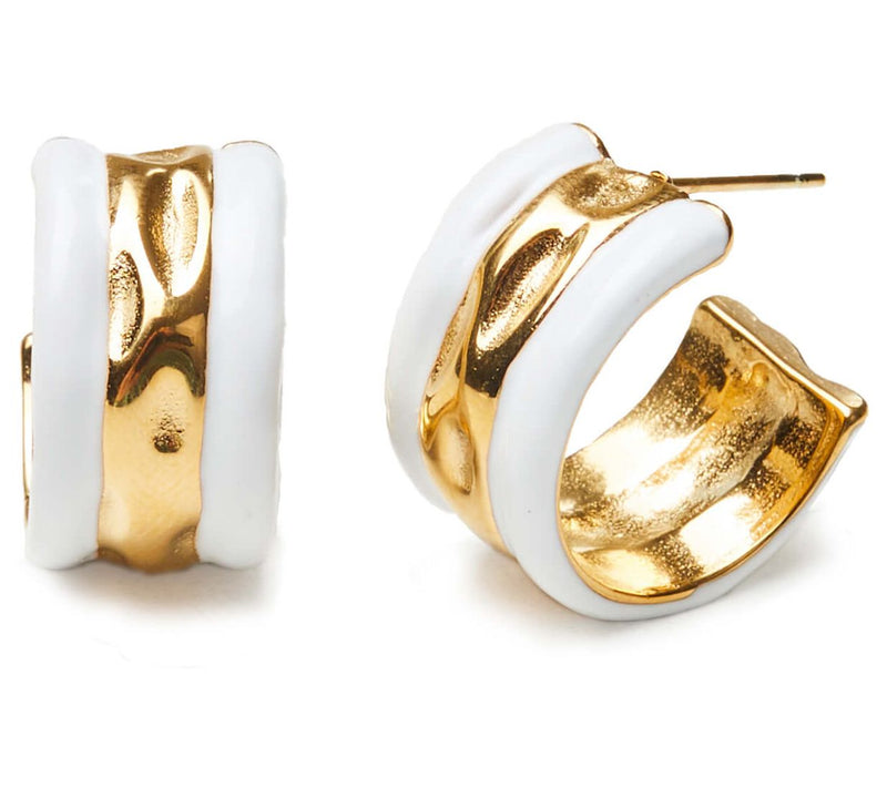 Violet & Brooks Millie Stripe Enamel Hoop Earri ngs — View 9