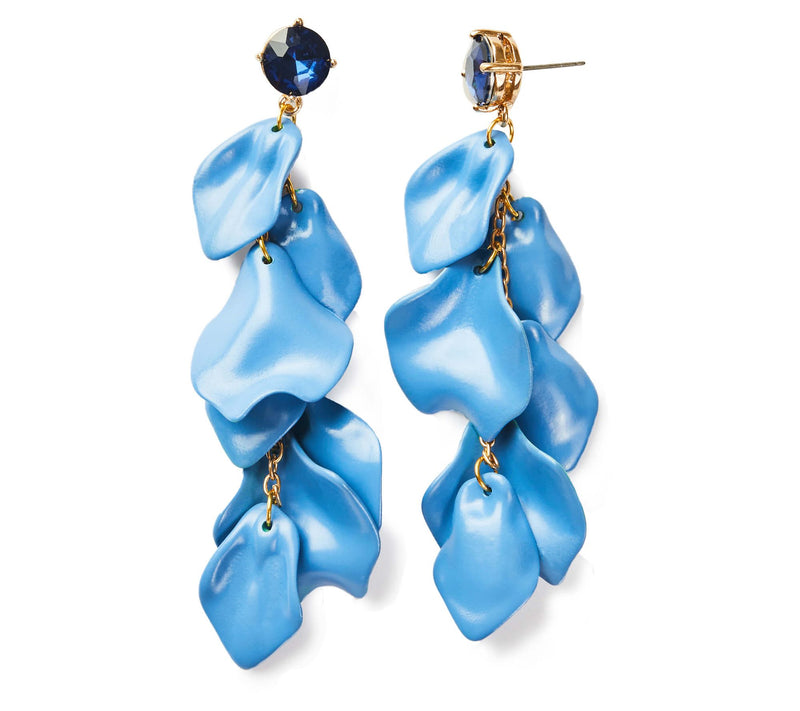 Violet & Brooks Crystal & Enamel Petal CascadeEarrings — View 3