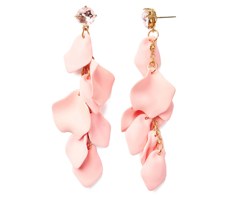 Violet & Brooks Crystal & Enamel Petal CascadeEarrings — View 5